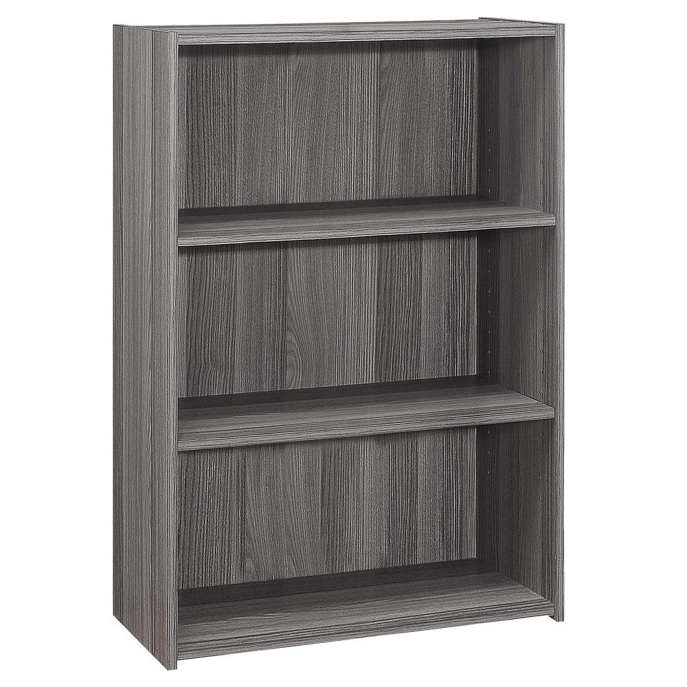 11.75" x 24.75" x 35.5" Grey 3 Shelves  Bookcase. Picture 1