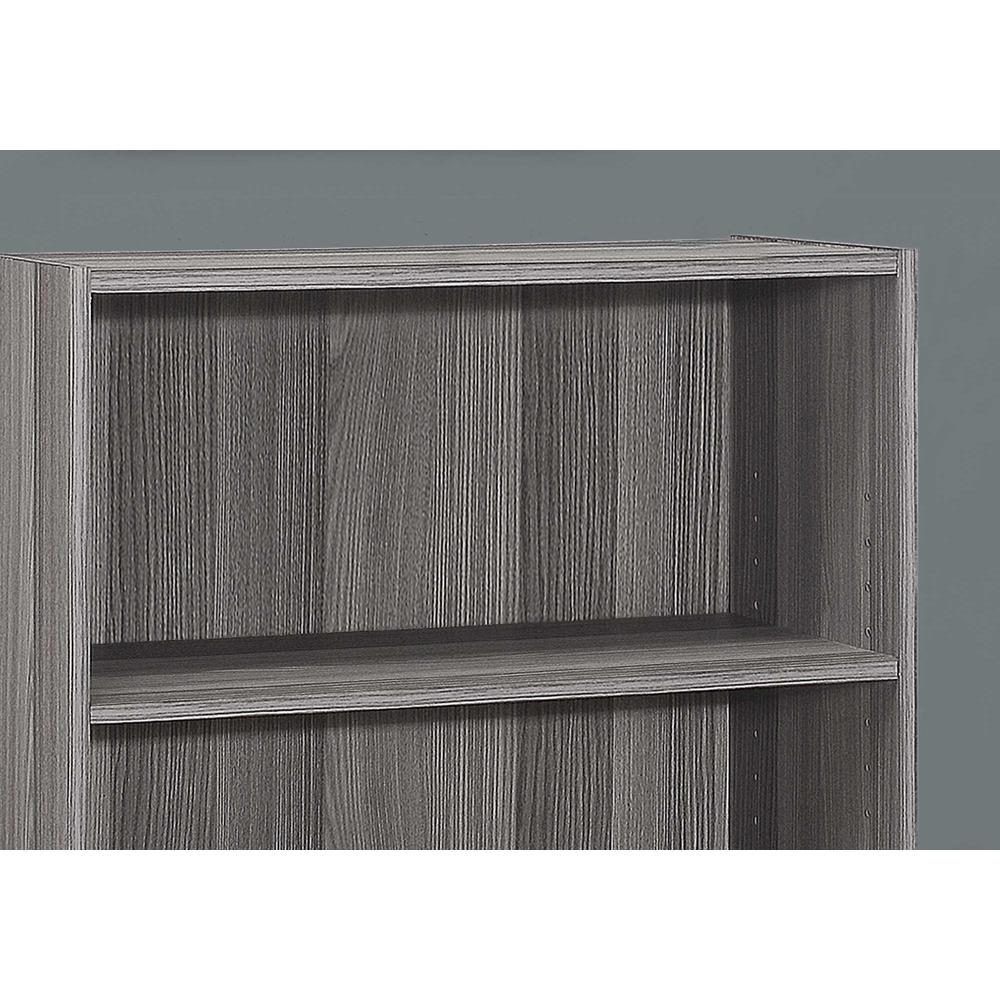 11.75" x 24.75" x 35.5" Grey 3 Shelves  Bookcase. Picture 2