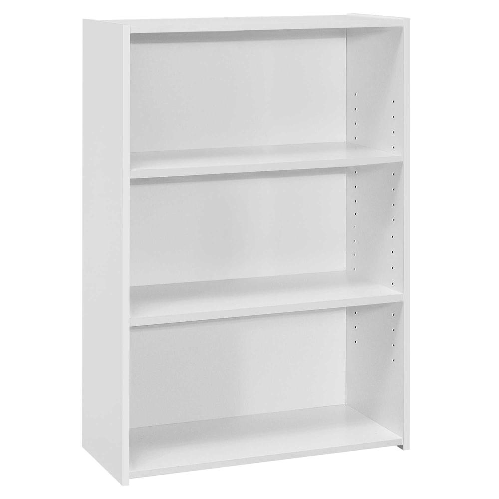Three Shelf White Bookcase. Picture 1