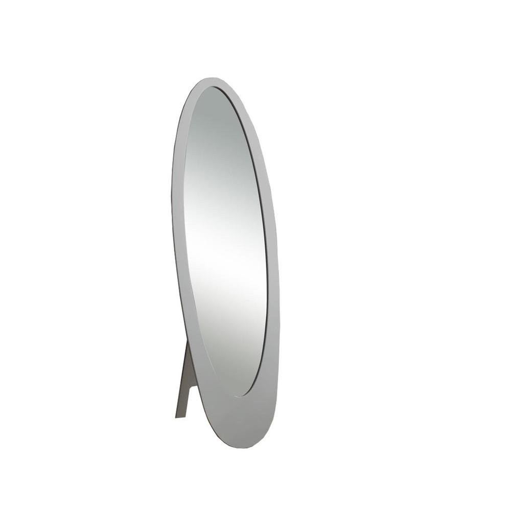 18.5" x 18.75" x 59" Grey Oval Frame  Mirror - 355748. Picture 1