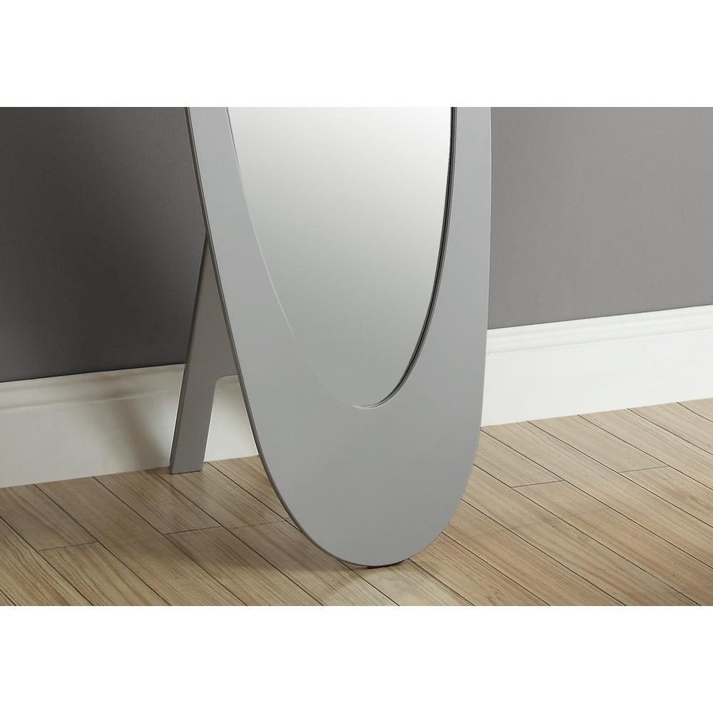 18.5" x 18.75" x 59" Grey Oval Frame  Mirror - 355748. Picture 2