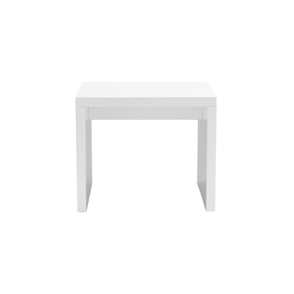 23.63" X 23.63" X 20.08" High Gloss White Lacquered MDF Square Side Table. Picture 1