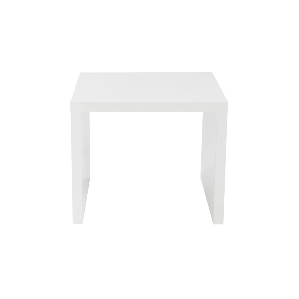23.63" X 23.63" X 20.08" High Gloss White Lacquered MDF Square Side Table. Picture 4