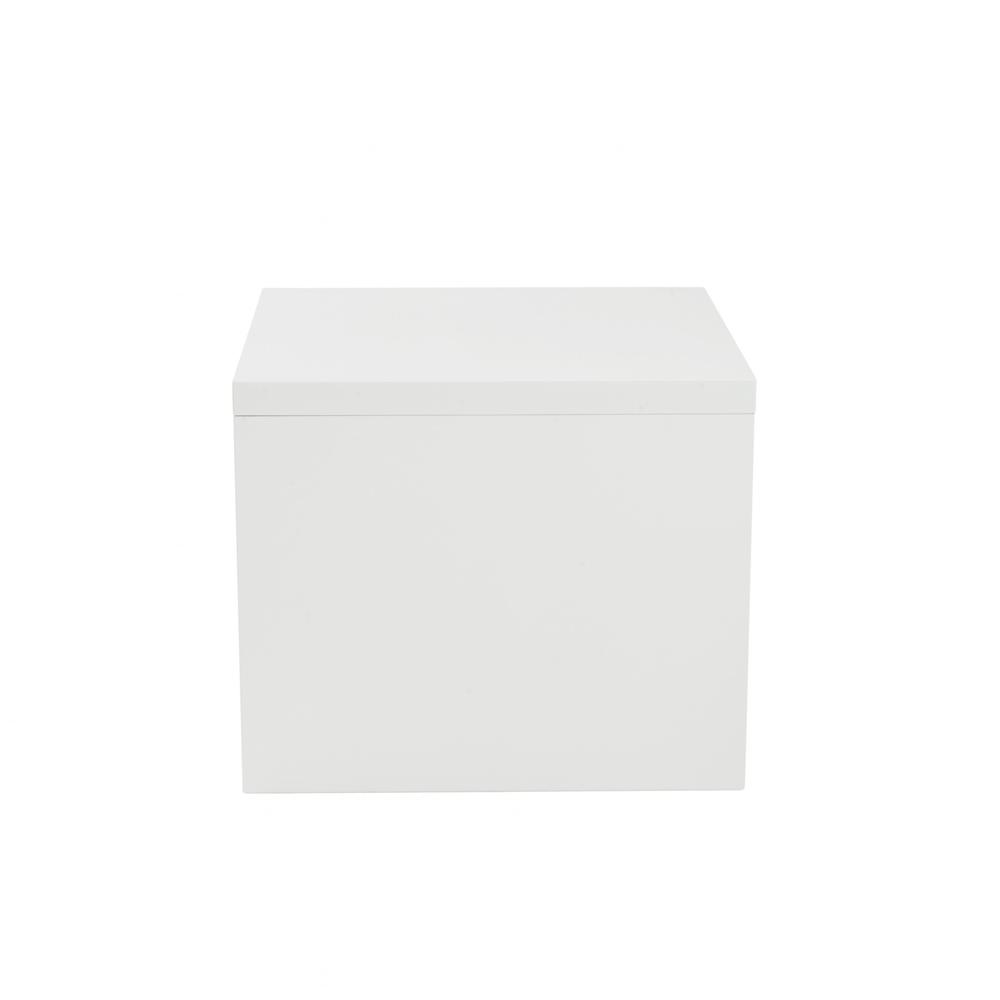 23.63" X 23.63" X 20.08" High Gloss White Lacquered MDF Square Side Table. Picture 6