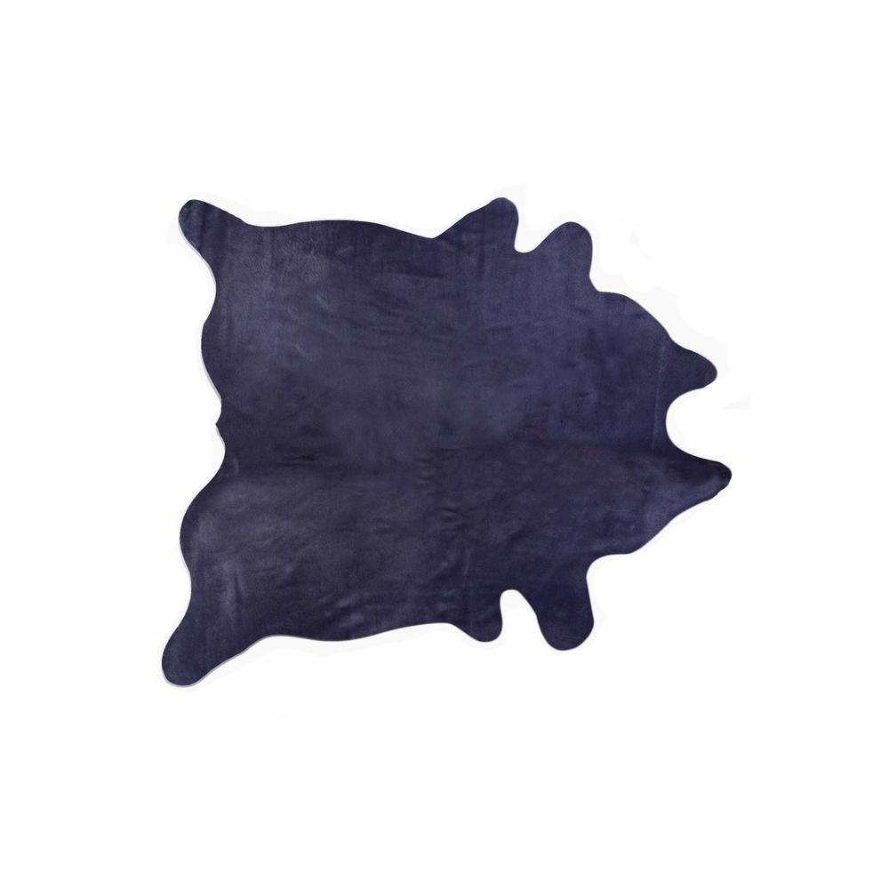 5" x 7" Navy Modern Cowhide Contemporary  Area Rugs - 357554. Picture 1