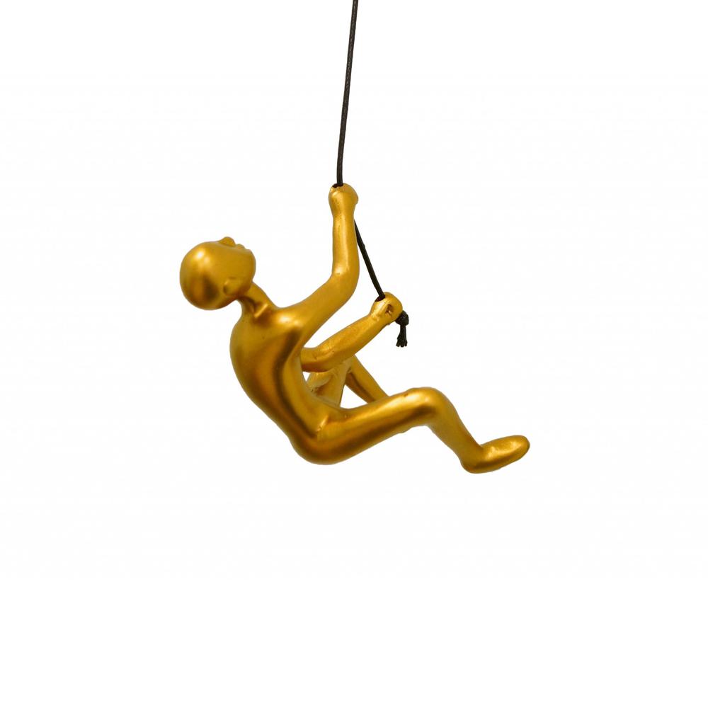 6" x 3" x 3" Resin Gold Climbing Man - 358136. Picture 4