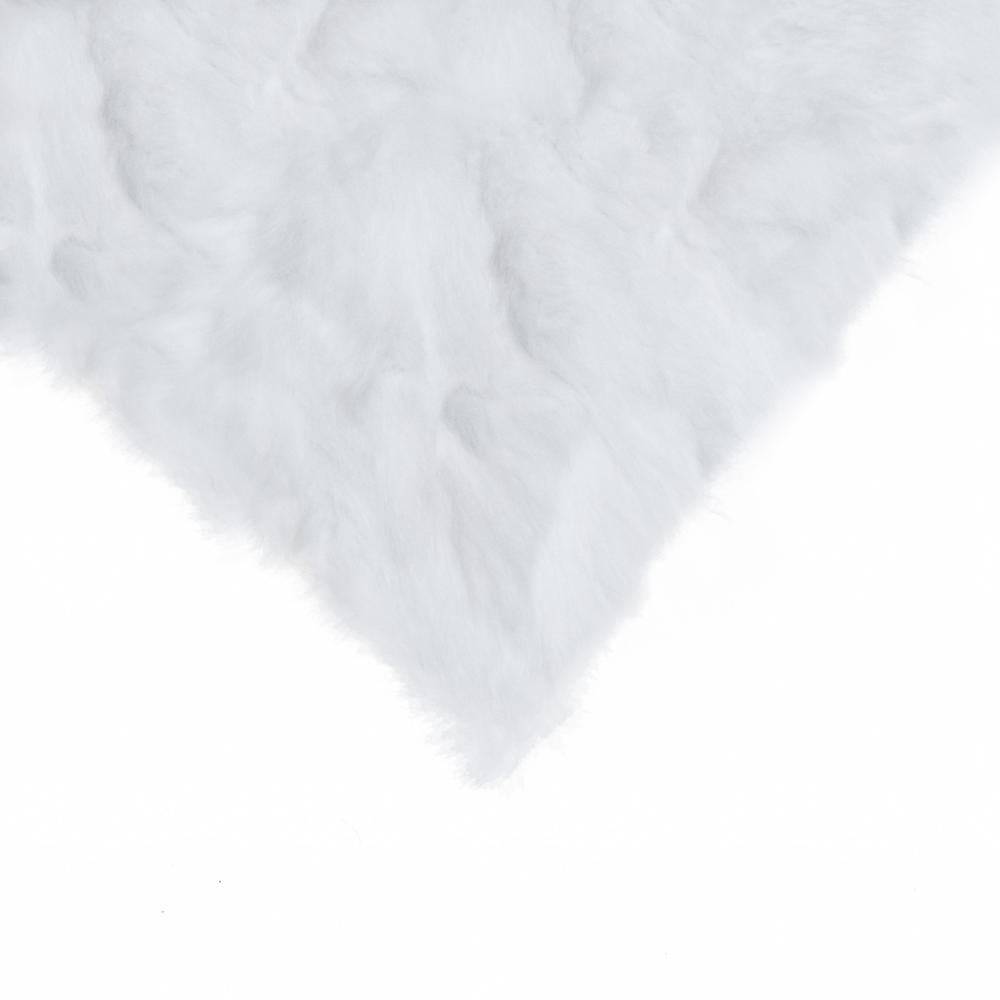5" x 18" x 18" 100% Natural Rabbit Fur White Pillow - 358155. Picture 2