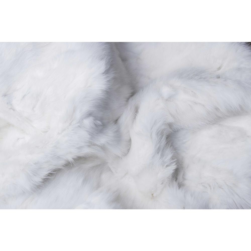 2" x 50" x 60" 100 Natural Rabbit Fur White Throw Blanket - 358165. Picture 3
