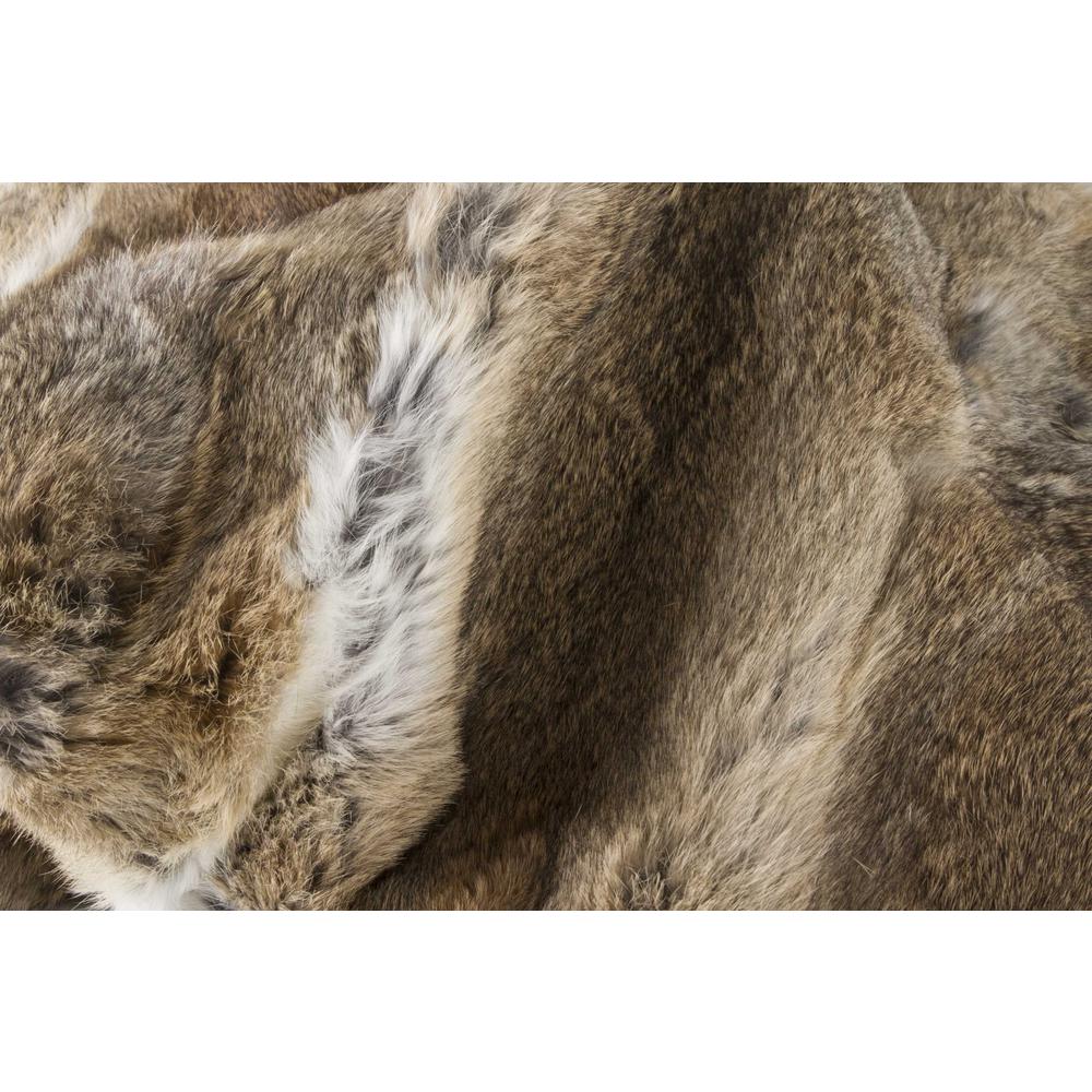 2" x 50" x 60" 100 Natural Rabbit Fur Hazelnut Throw Blanket - 358169. Picture 3