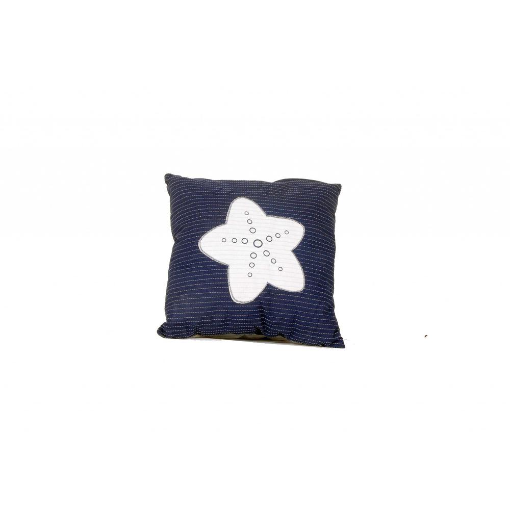 Nautical White Star Blue Square Accent Pillow - 364152. Picture 1