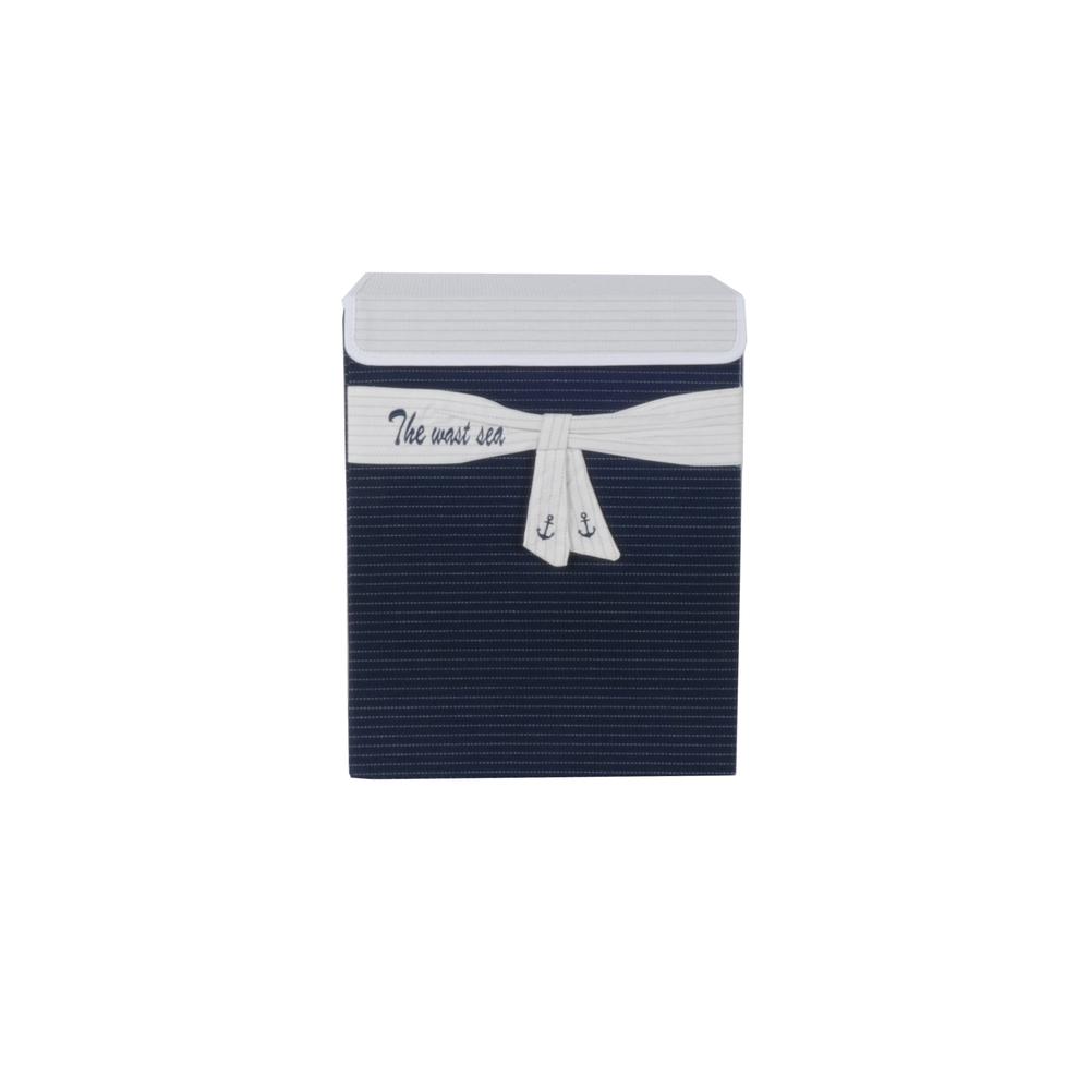 Foldable Navy Blue Fabric Lined Storage Basket - 364161. Picture 1