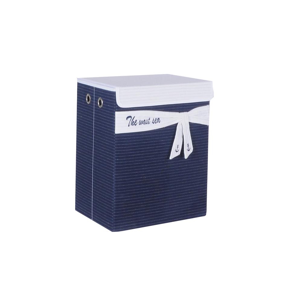 Foldable Navy Blue Fabric Lined Storage Basket - 364161. Picture 2