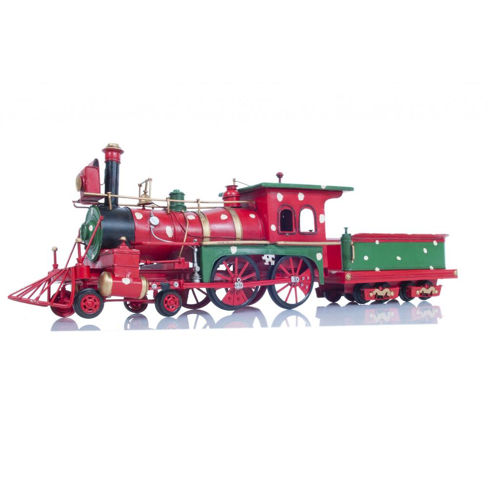 6" x 27.5" x 8.5"TinMetalHandmade Christmas Train Model - 364190. Picture 1