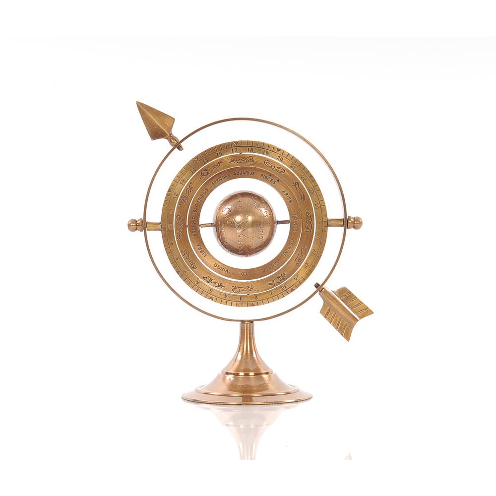 5.5" x 7" x 8.5" Brass Armillary - 364216. The main picture.
