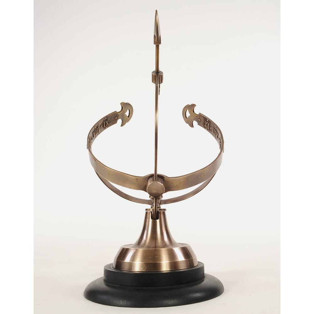 8" x 10" x 14.25" Brass Armillary On Wooden Base - 364218. Picture 5