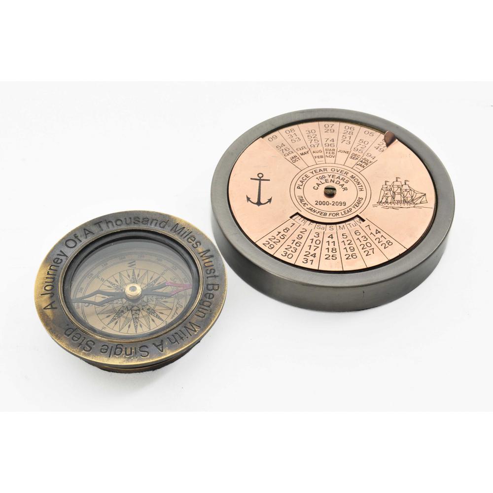 Set of 2 100 Year Calendar and Compass Quote - 364222. Picture 1