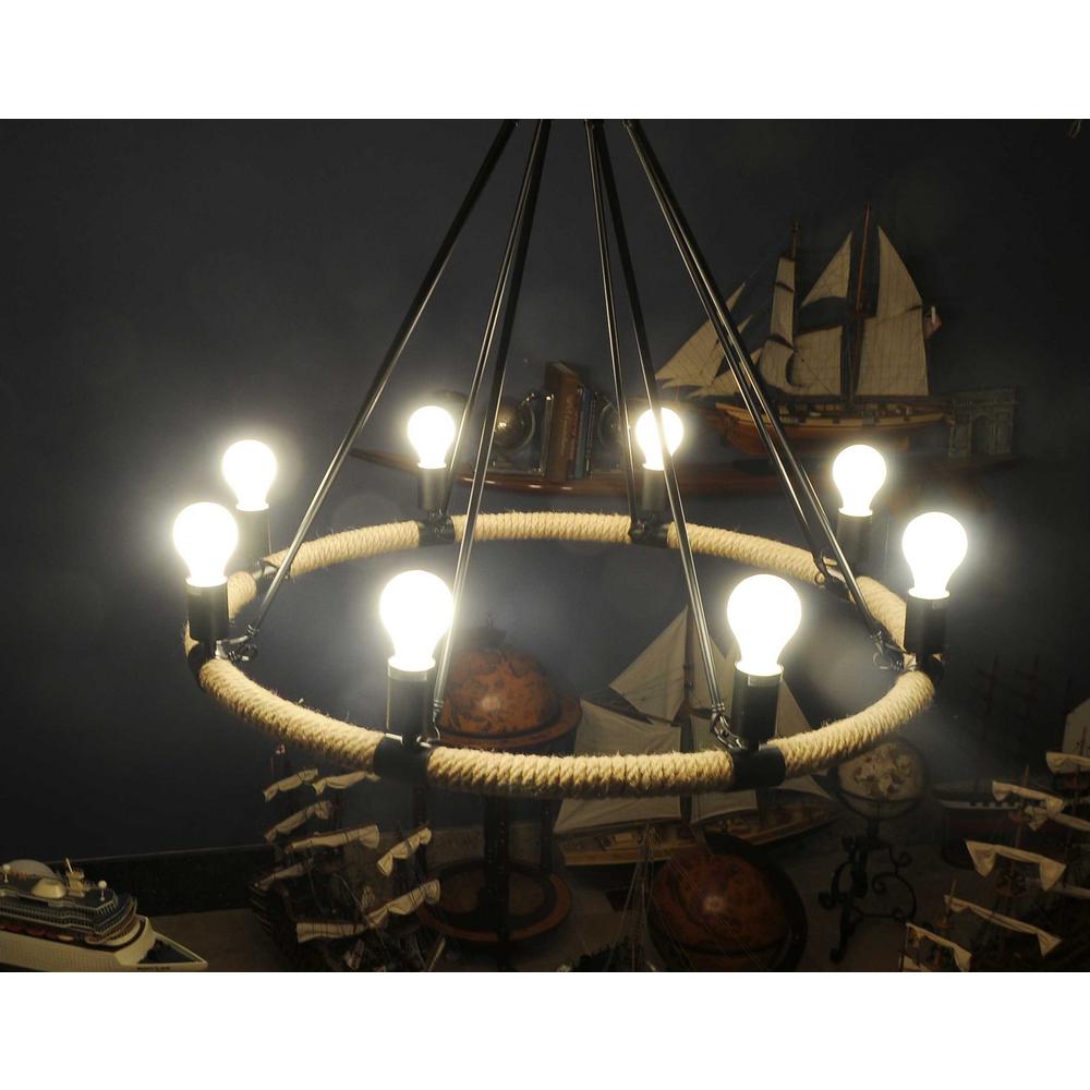 32" x 37" x 32" 8 Bulbs Rope  Pendant Lamp - 364237. Picture 3