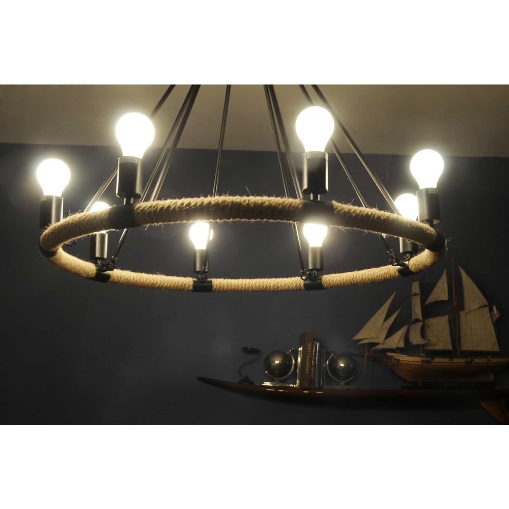 32" x 37" x 32" 8 Bulbs Rope  Pendant Lamp - 364237. Picture 4
