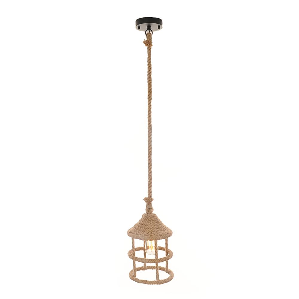 8.5" x 8.5" x 47" Rope  Pendant Lamp - 364239. Picture 1