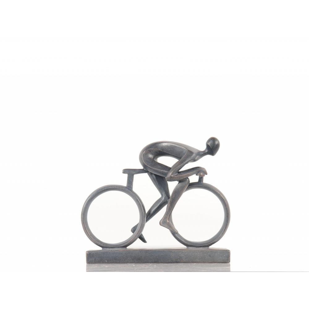 Minimalist Cyclist Cement Finish Statue - 364259. Picture 2