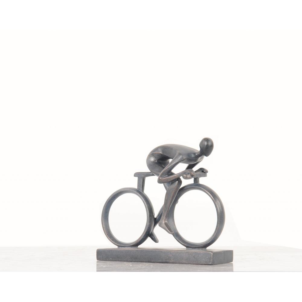 Minimalist Cyclist Cement Finish Statue - 364259. Picture 3