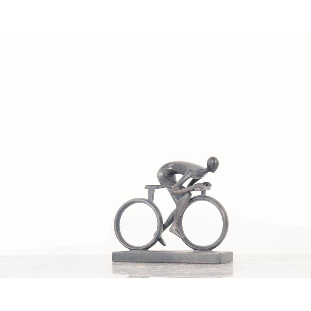 Minimalist Cyclist Cement Finish Statue - 364259. Picture 4