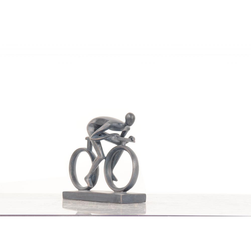 Minimalist Cyclist Cement Finish Statue - 364259. Picture 6