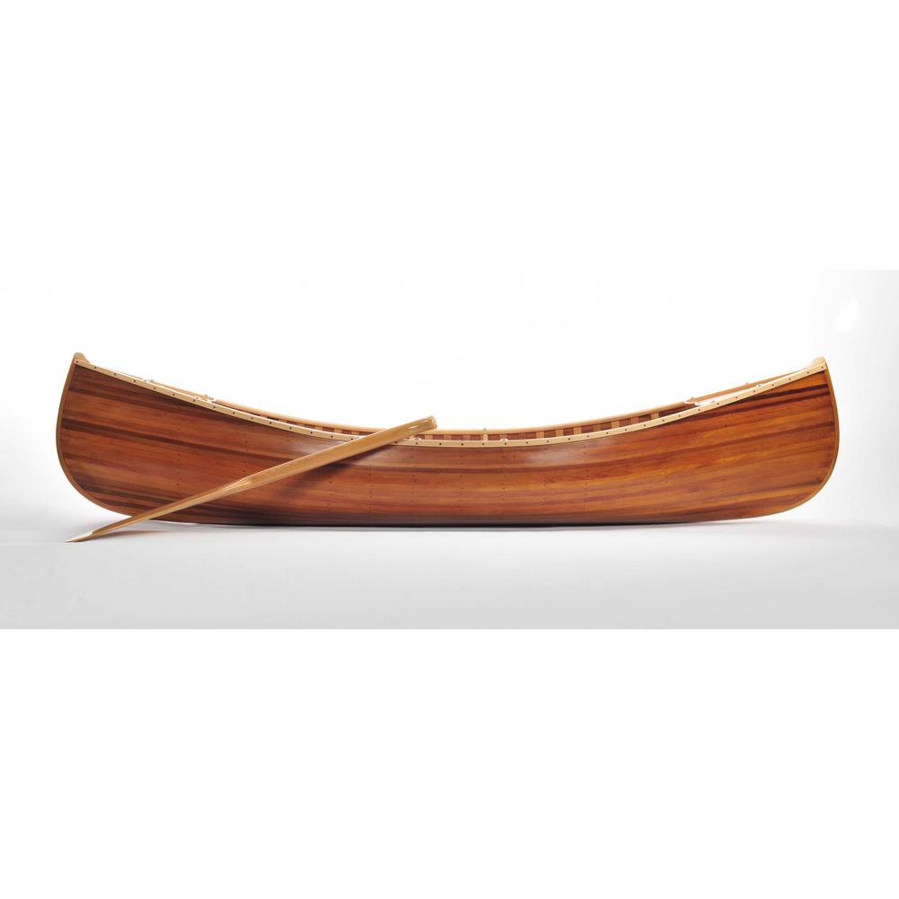 20.25" x 70.5" x 15" Wooden Canoe With Ribs Matte Finish - 364283. Picture 1
