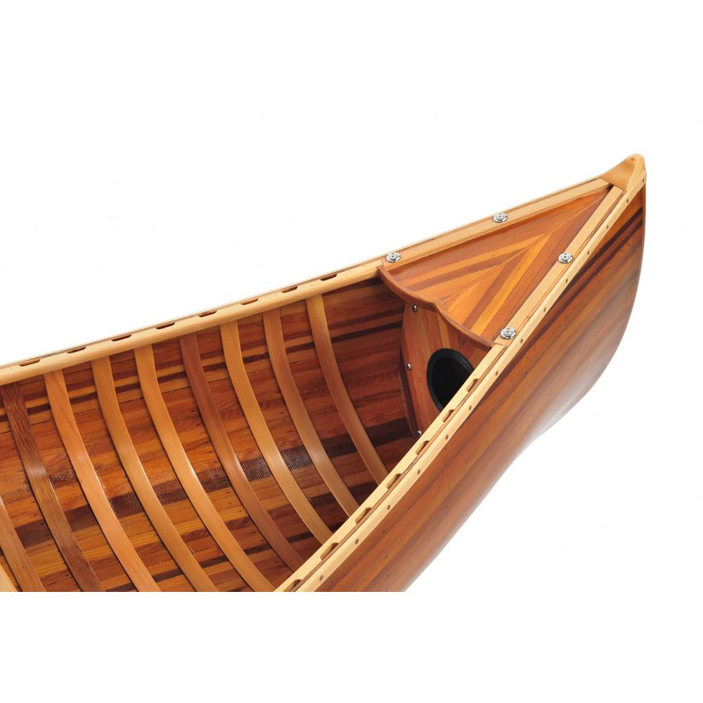 20.25" x 70.5" x 15" Wooden Canoe With Ribs Matte Finish - 364283. Picture 4