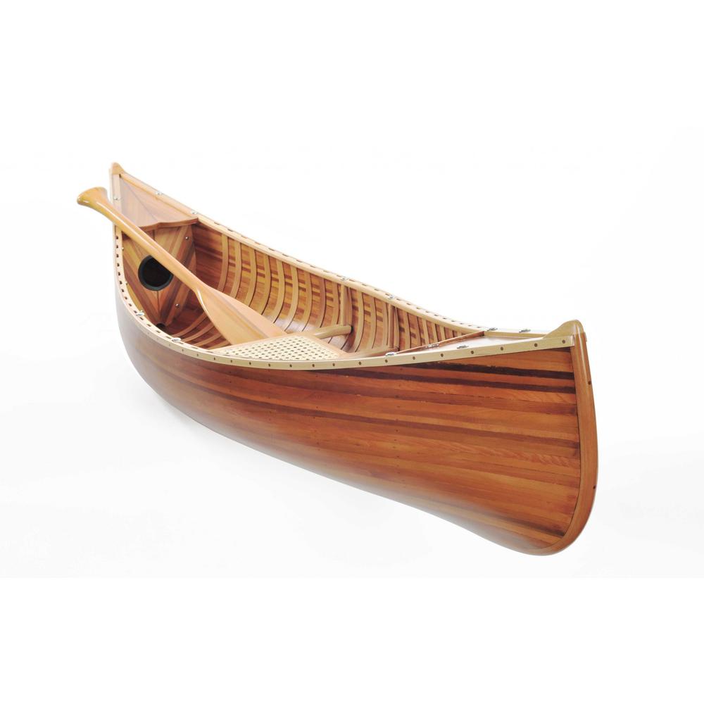 20.25" x 70.5" x 15" Wooden Canoe With Ribs Matte Finish - 364283. Picture 5