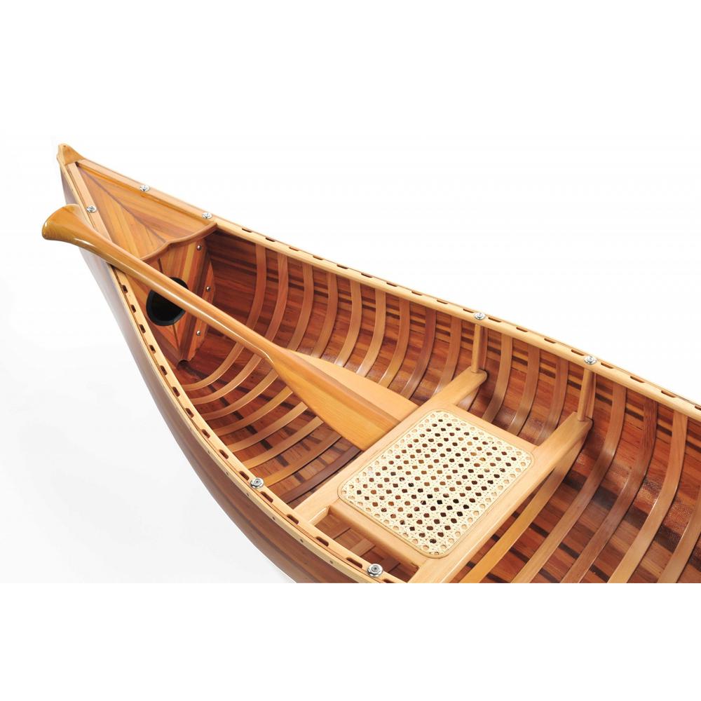 20.25" x 70.5" x 15" Wooden Canoe With Ribs Matte Finish - 364283. Picture 6