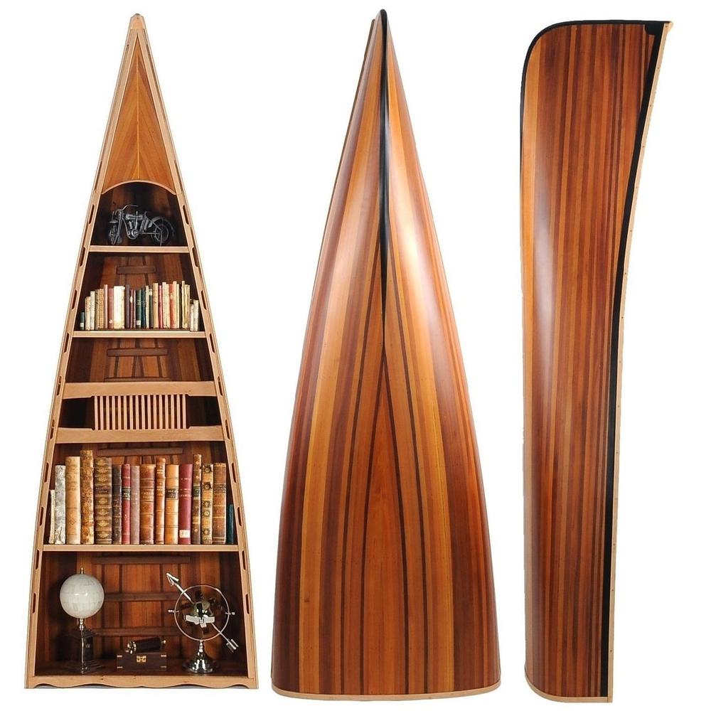 31" x 90" x 20.5" Wooden Canoe  Book Shelf - 364286. Picture 1