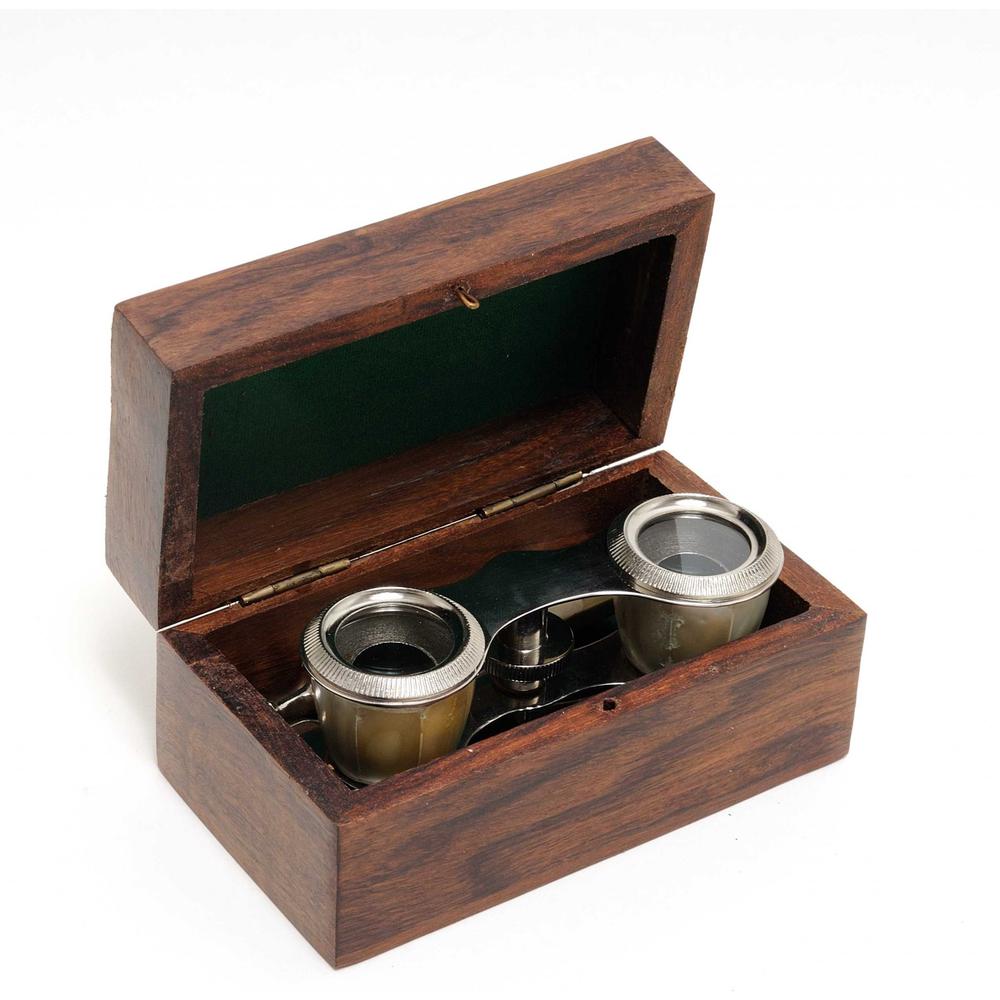 Elegant Mother of Pearl Opera Glasses in Wood Storage Box - 364325. Picture 3