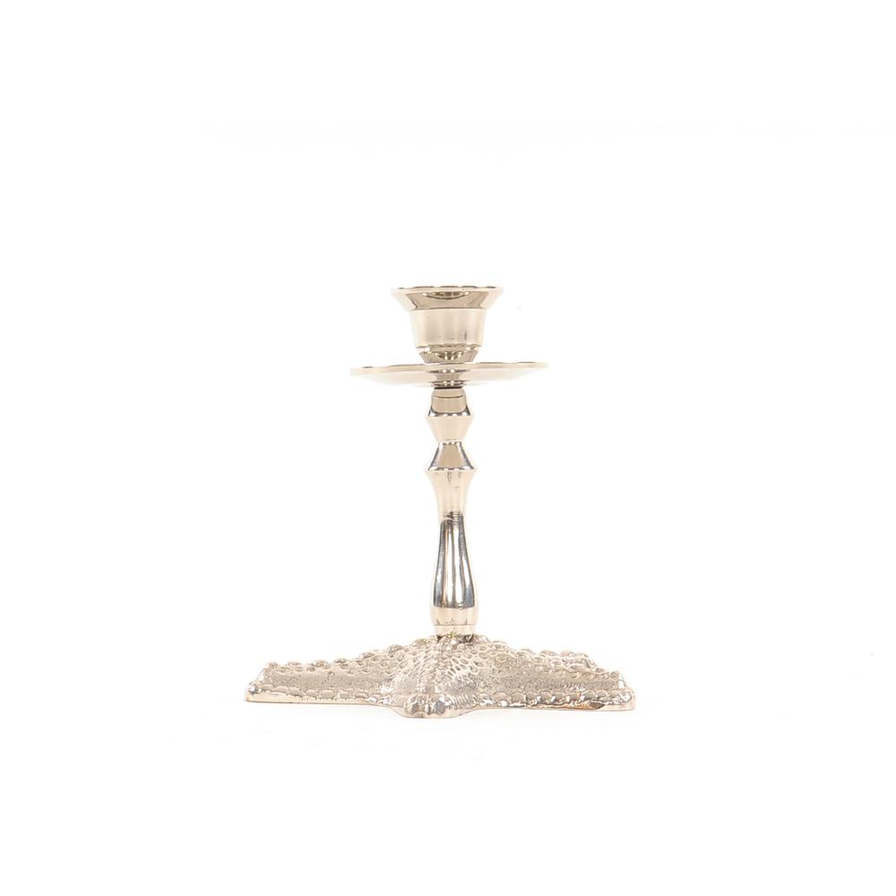Silver Finish Star Fish Taper Candle Holder - 364345. Picture 2