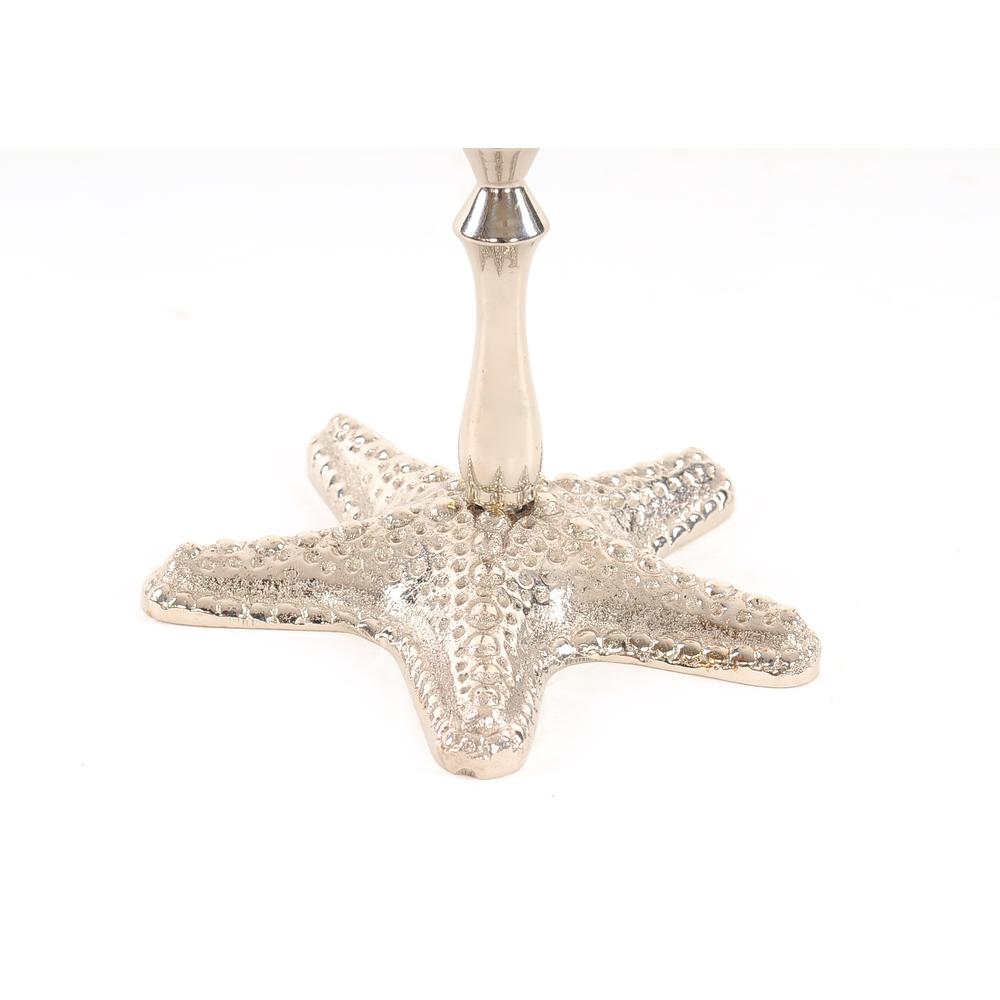 Silver Finish Star Fish Taper Candle Holder - 364345. Picture 3