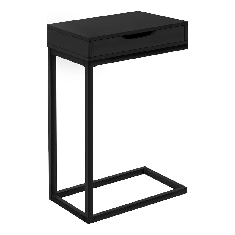 16" X 10.25" X 24.5" Black Metal With A Drawer Accent Table - 366064. The main picture.