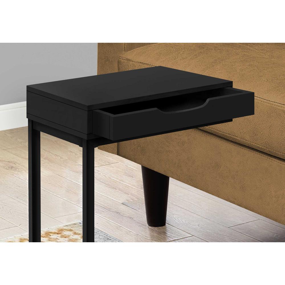 16" X 10.25" X 24.5" Black Metal With A Drawer Accent Table - 366064. Picture 2