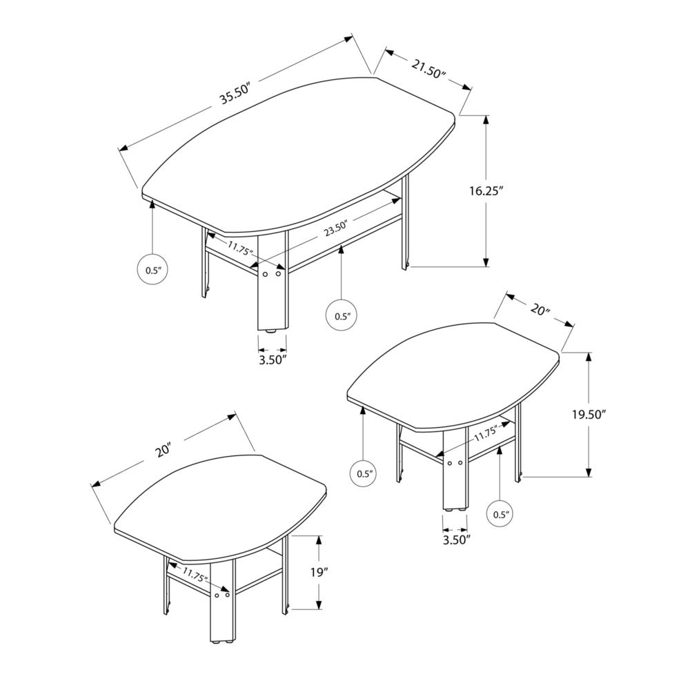 Cappuccino Table Set - 3Pcs Set - 366079. Picture 5