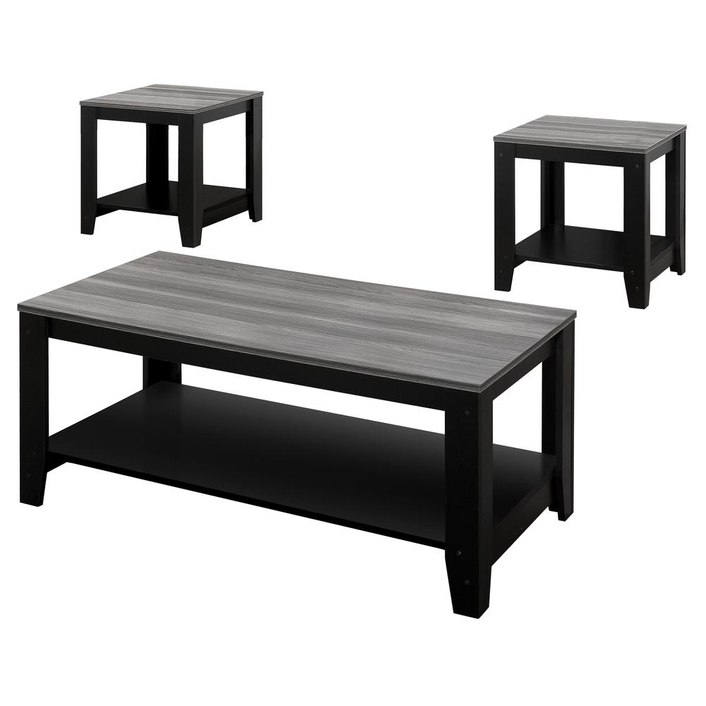 Black Grey Top Table Set  3Pcs Set - 366098. Picture 1