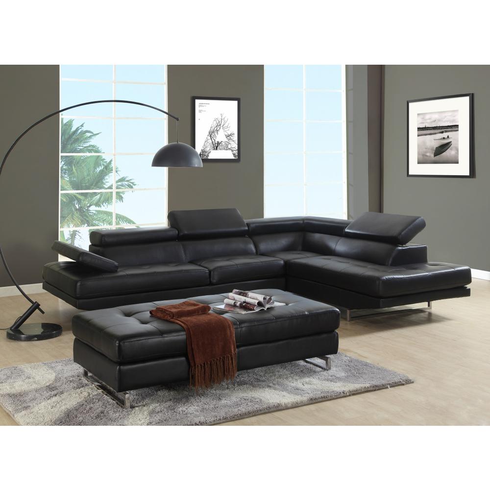 124" X 94" X 36" Black Sectional RAF - 366198. Picture 1