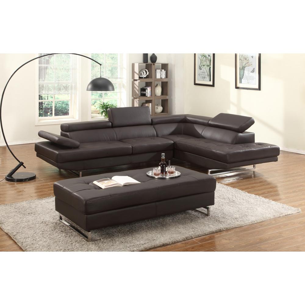 124" X 94" X 36" Brown Sectional RAF - 366202. Picture 1