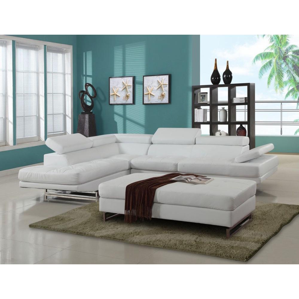 124" X 94" X 36" White  Sectional LAF - 366220. Picture 2