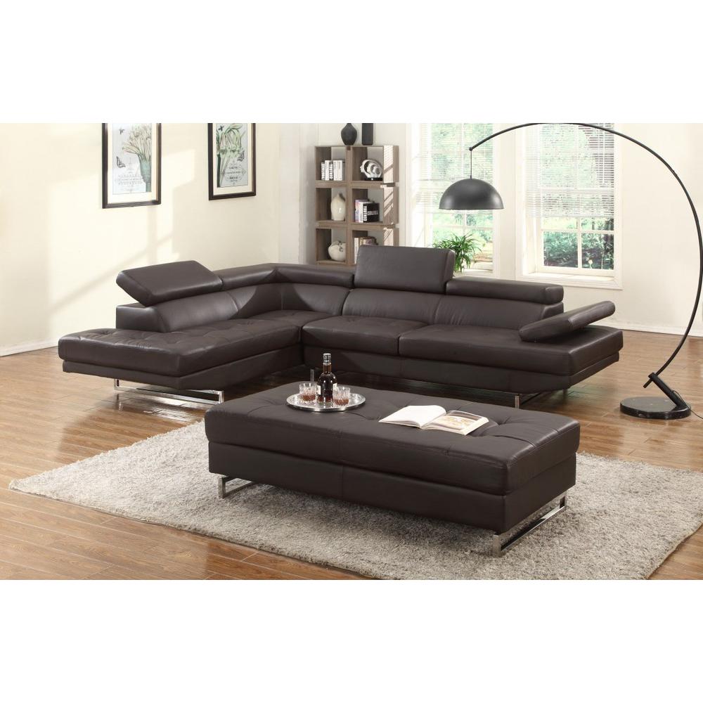 124" X 94" X 36" Brown  Sectional LAF - 366221. Picture 1