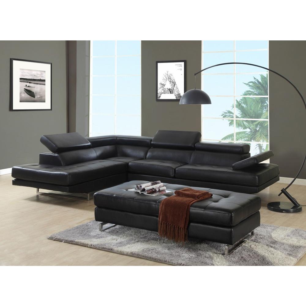 124" X 94" X 36" Black  Sectional LAF - 366223. Picture 1