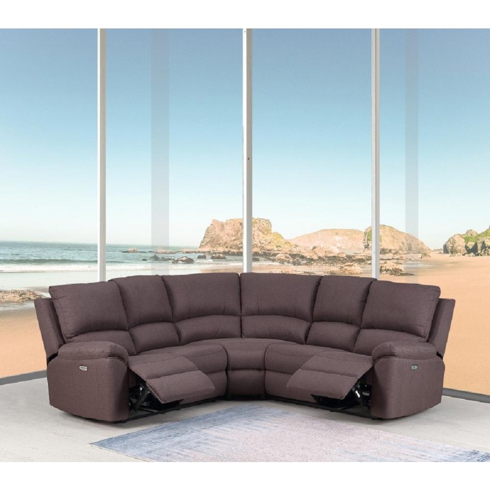 80" X 80" X 39" Brown  Power Reclining Sectional - 366241. Picture 1