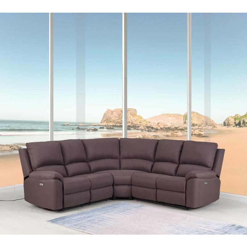 80" X 80" X 39" Brown  Power Reclining Sectional - 366241. Picture 2