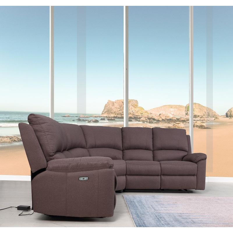 80" X 80" X 39" Brown  Power Reclining Sectional - 366241. Picture 4