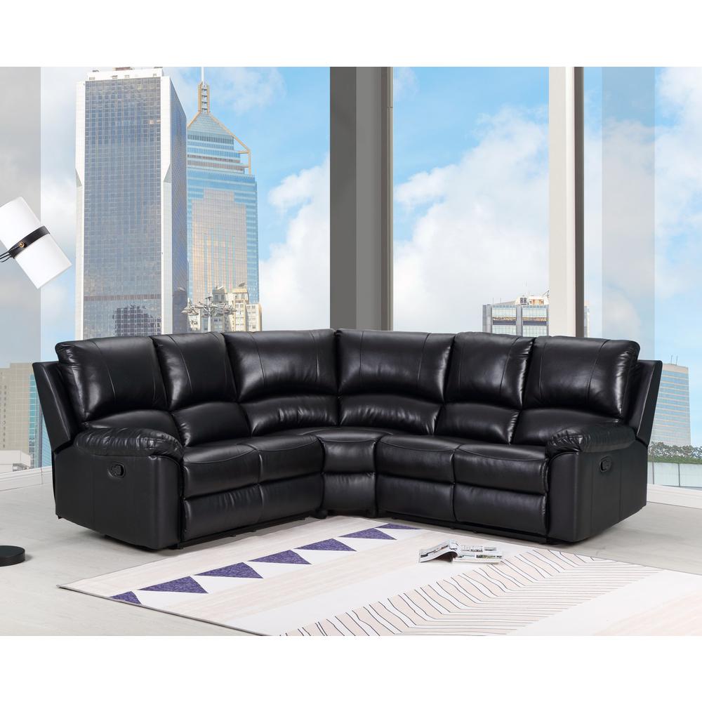 80" X 80" X 39" Black  Sectional - 366242. Picture 1
