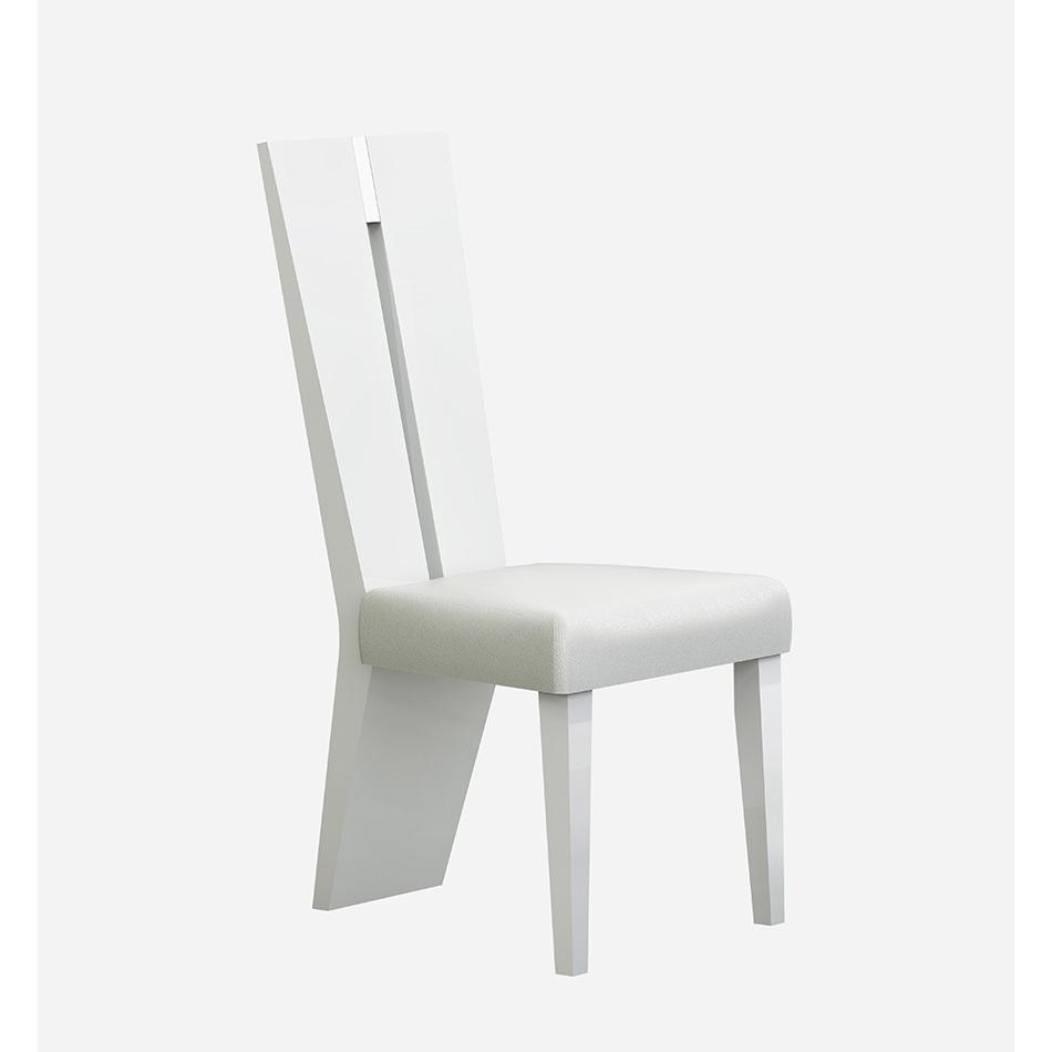 Set of 2 Contemporary Sleek Solid White Dining Chairs - 366265. Picture 1