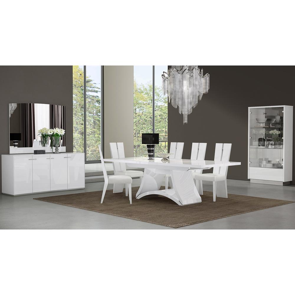 98.5" X 43.5" X 30" White  Dining Table and 6" Chair Set - 366268. Picture 1